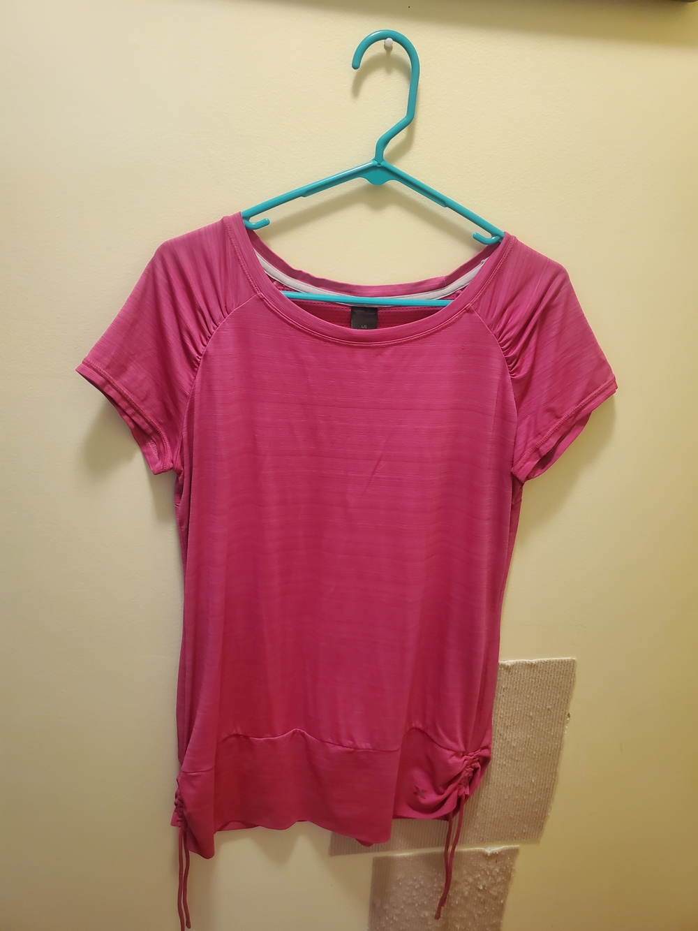 Xersion Hot Pink Short Sleeve Drawstring Tee